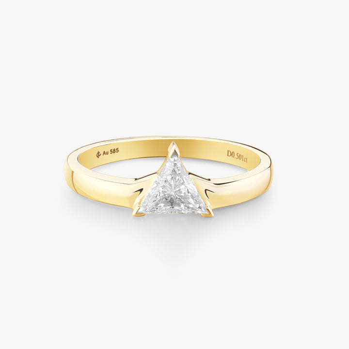 Life: Mutual love, Rings, set rings $250 off, Lab-grown Diamond, Yellow Gold, Trilliant Cut - Luslumin Jewelry