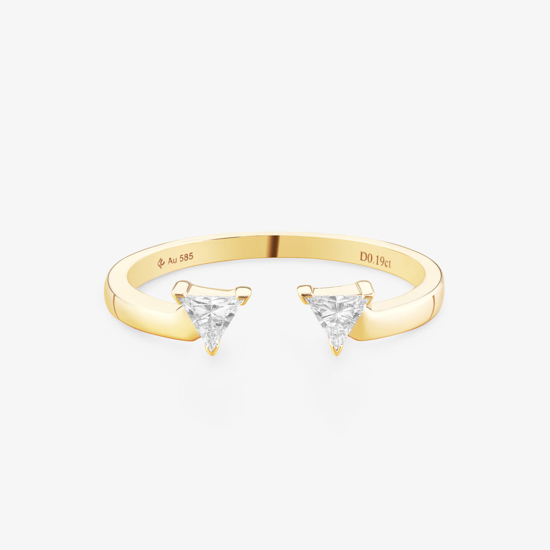 Life: Mutual love, Rings, set rings $250 off, Lab-grown Diamond, Yellow Gold, Trilliant Cut - Luslumin Jewelry