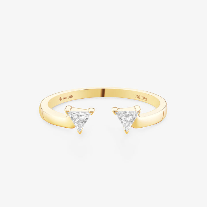 Life: Mutual love, Rings, set rings $250 off, Lab-grown Diamond, Yellow Gold, Trilliant Cut - Luslumin Jewelry