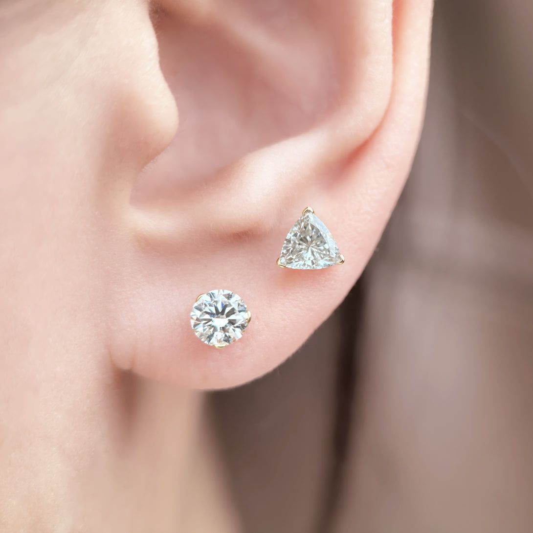 Life: Full Journey, The future, Earrings, Lab-grown Diamond, White Gold, Round cut - Luslumin Jewelry