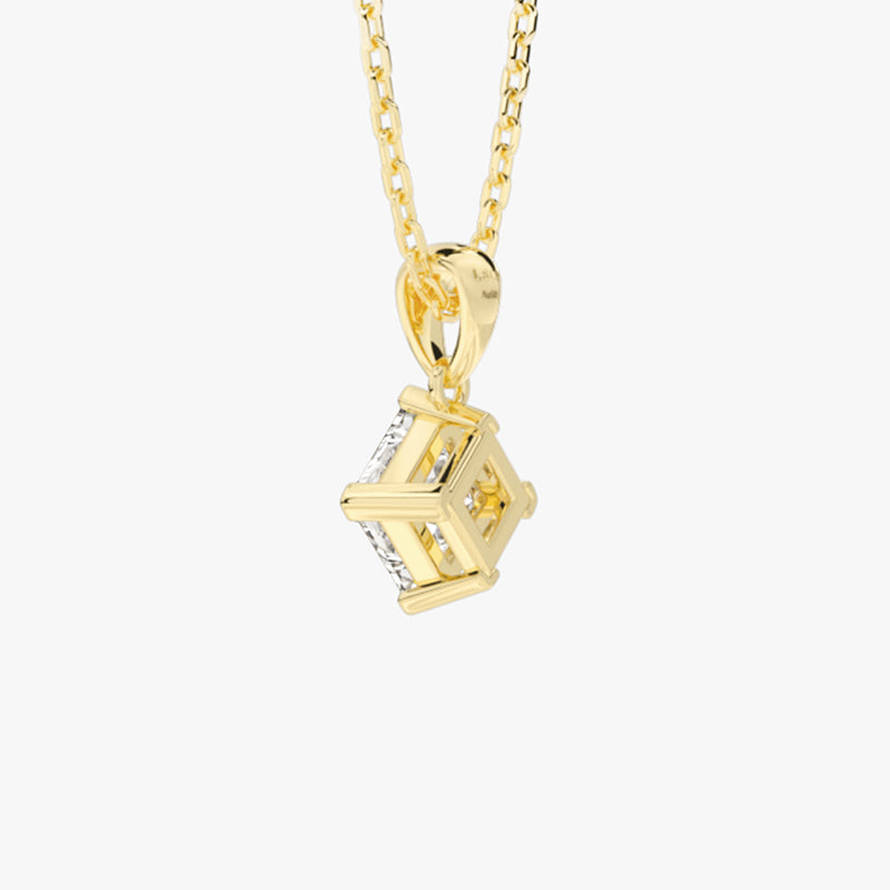 Life: Full Journey, The Past, Necklace Pendant, Lab-grown Diamond, Yellow Gold, Princess Cut - Luslumin Jewelry