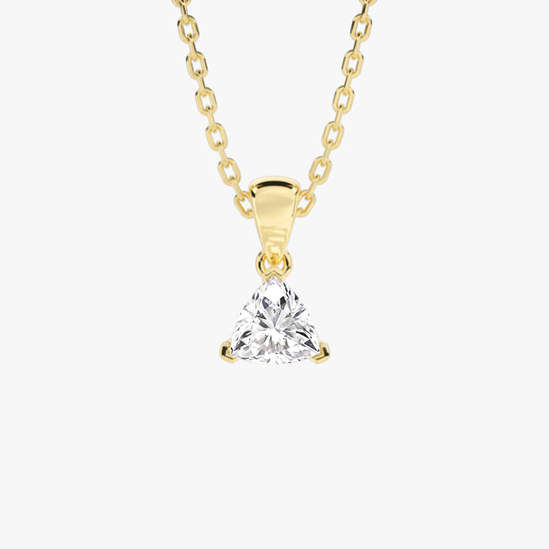 Life: Full Journey, At present, Necklace Pendant, Lab-grown Diamond, Yellow Gold, Trilliant Cut - Luslumin Jewelry