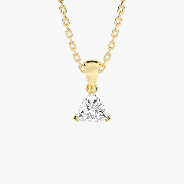 Life: Full Journey, At present, Necklace Pendant, Lab-grown Diamond, Yellow Gold, Trilliant Cut - Luslumin Jewelry