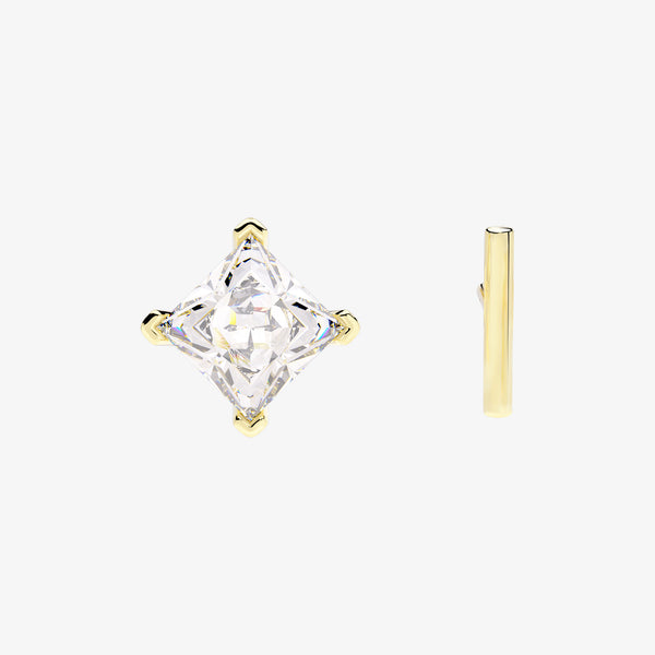 Life: Full Journey, The Past, Earrings, Lab-grown Diamond, Yellow Gold, Princess Cut - Luslumin Jewelry