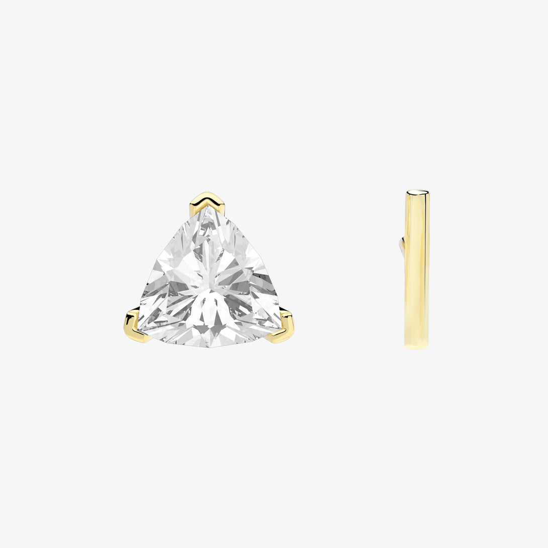 Life: Full Journey, At present, Earrings, Lab-grown Diamond, Yellow Gold, Trilliant Cut - Luslumin Jewelry