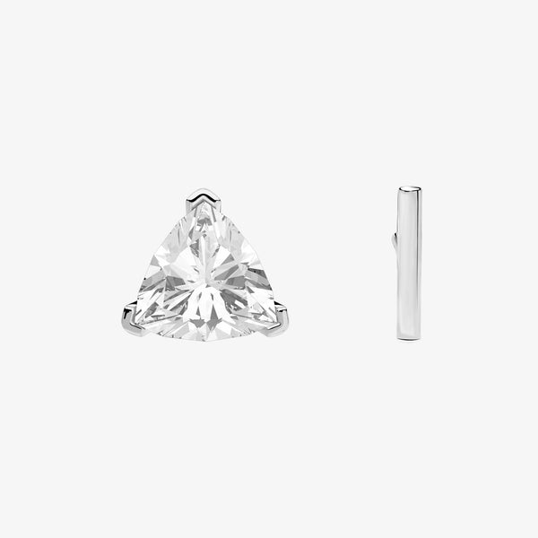 Life: Full Journey, At present, Earrings, Lab-grown Diamond, White Gold, Trilliant Cut - Luslumin Jewelry