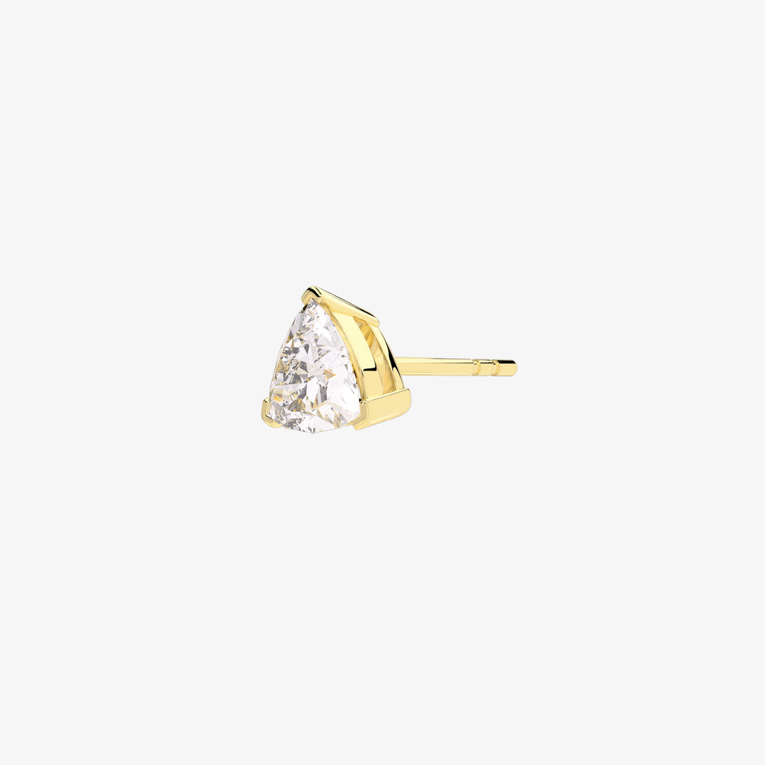 Life: Full Journey, At present, Earrings, Lab-grown Diamond, Yellow Gold, Trilliant Cut - Luslumin Jewelry