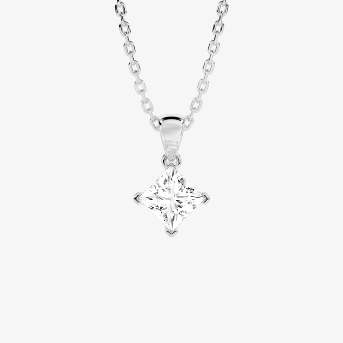 Life: Full Journey, The Past, Necklace Pendant, Lab-grown Diamond, White Gold, Princess Cut - Luslumin Jewelry