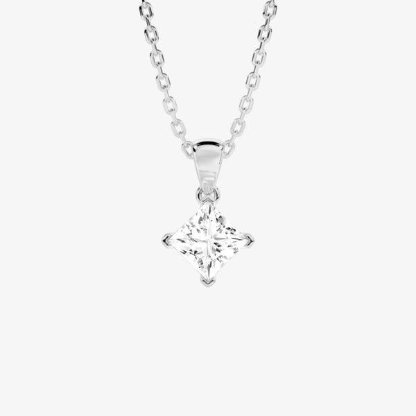 Life: Full Journey, The Past, Necklace Pendant, Lab-grown Diamond, White Gold, Princess Cut - Luslumin Jewelry