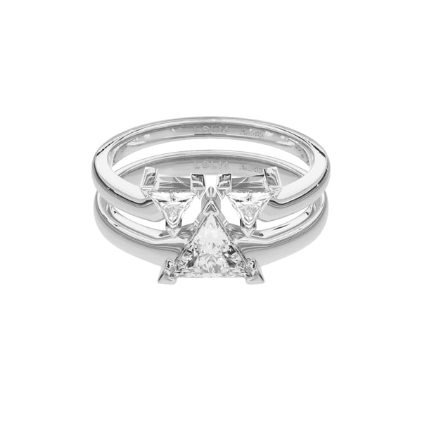 Life: Mutual love, Rings, Lab-grown Diamond, Trilliant Cut, White Gold